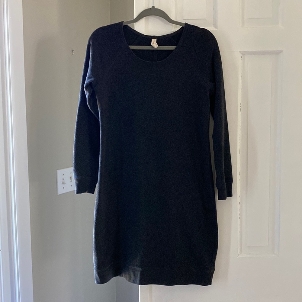 Charcoal gray sweatshirt dress